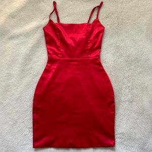 Oh polly red satin dress